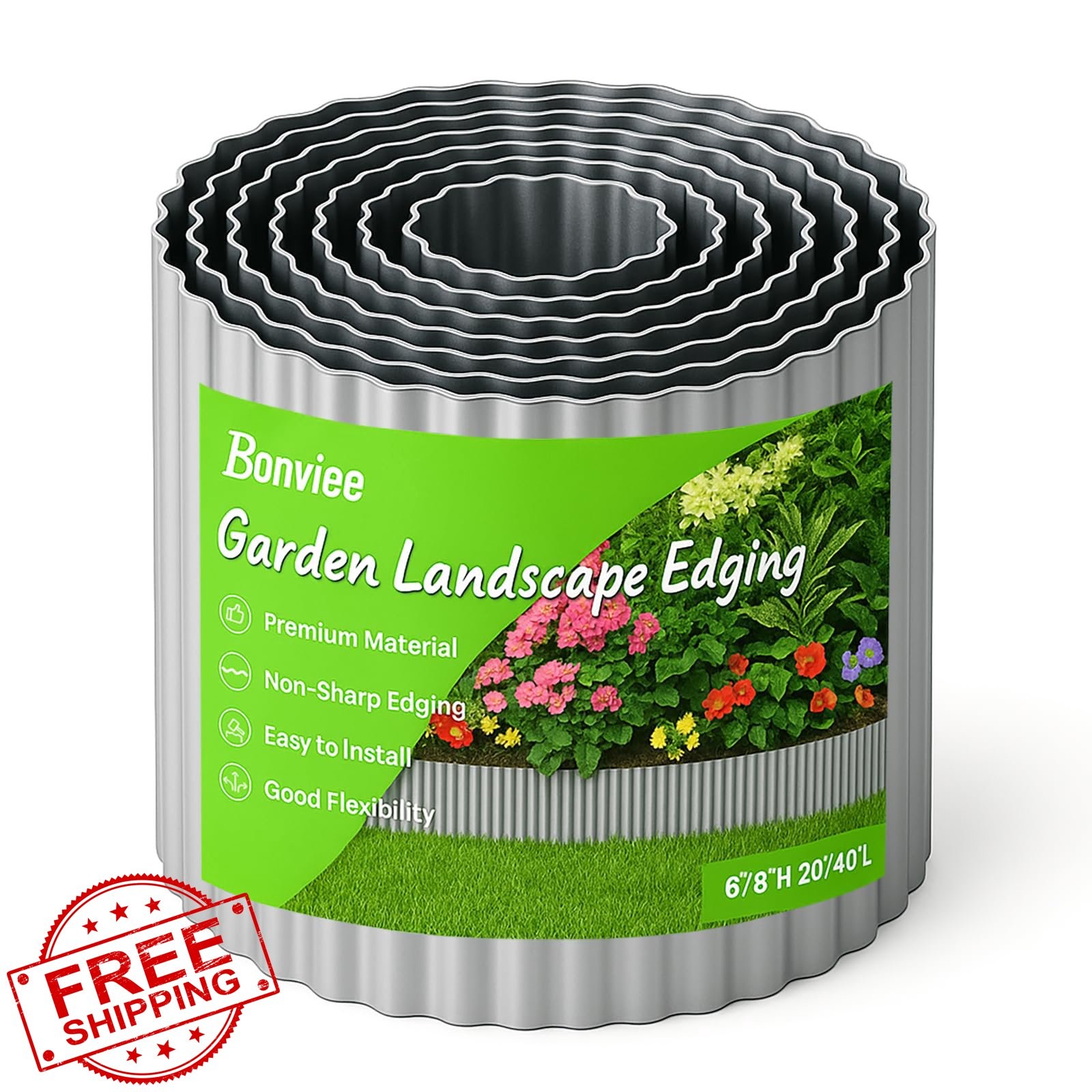 Bonviee 6”x20’ Metal Landscape Edging - Garden Border