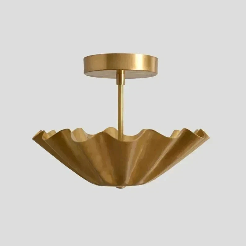Modern Brass Semi Flush Mount Ceiling Light – Designer Home Lighting