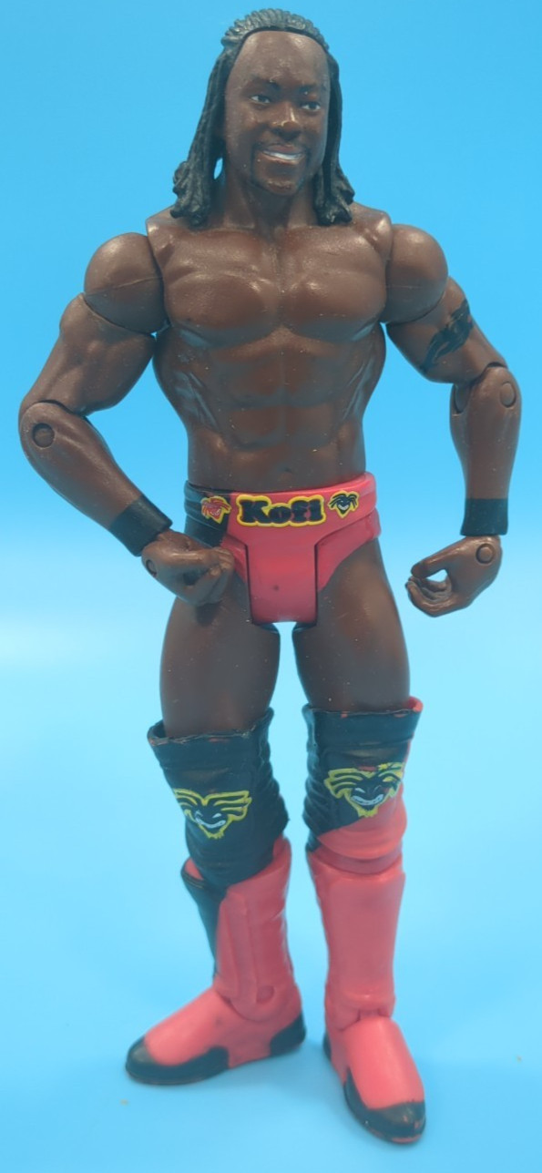 Kofi Kingston WWE Wrestling Figure Red Black Trunks 2010 Era