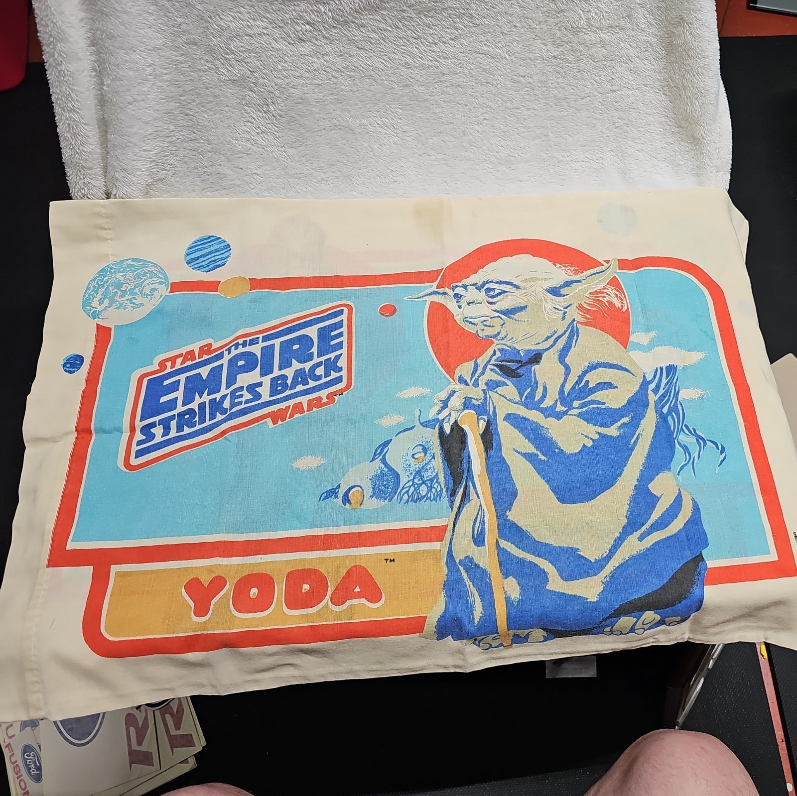 Star Wars Pillow Case Empire Strikes Back Vintage 1980 Yoda/Chewbacca
