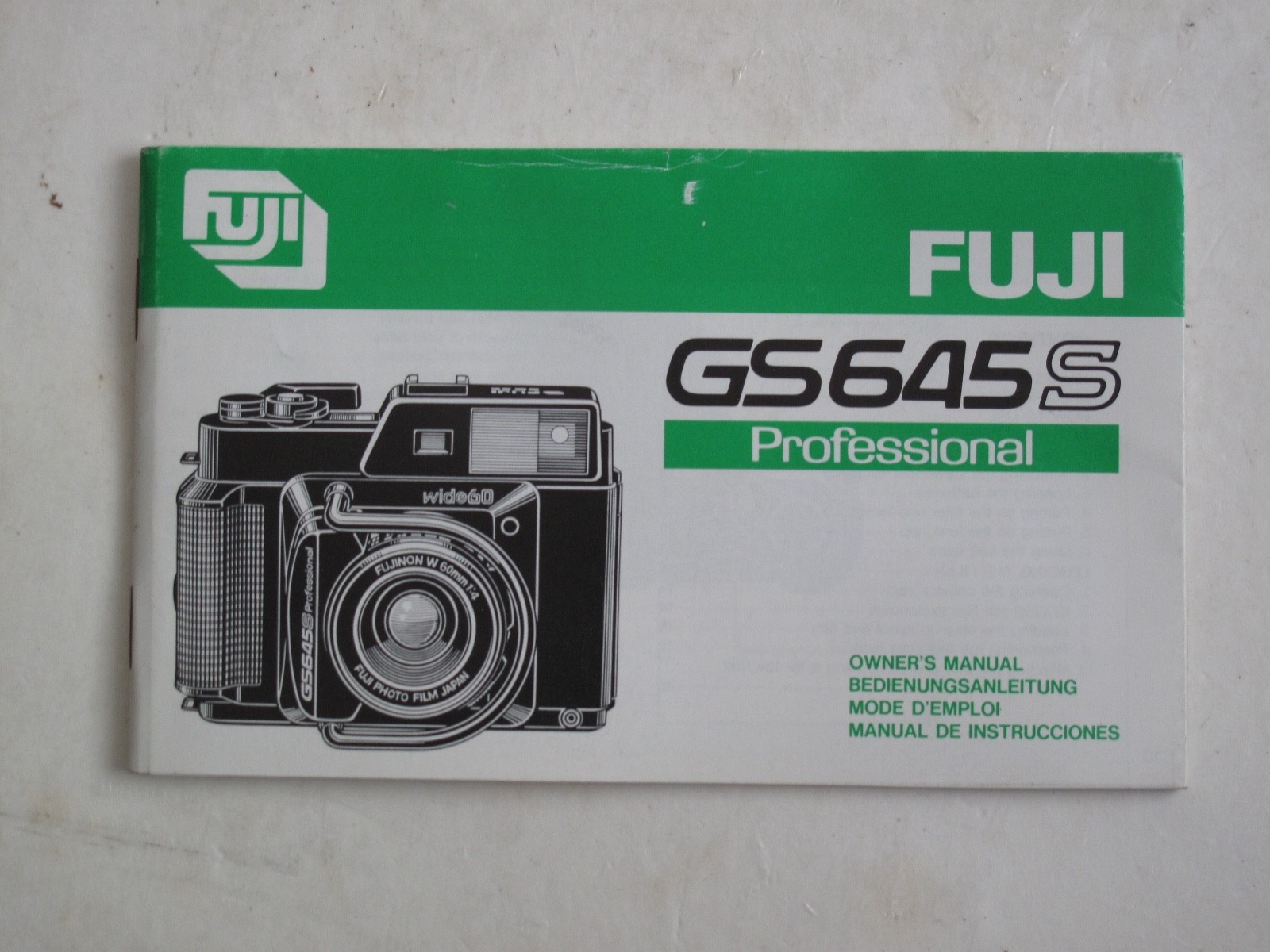 Fuji Fuji GS645S camera instruction manual,  US SELLER "LQQK"