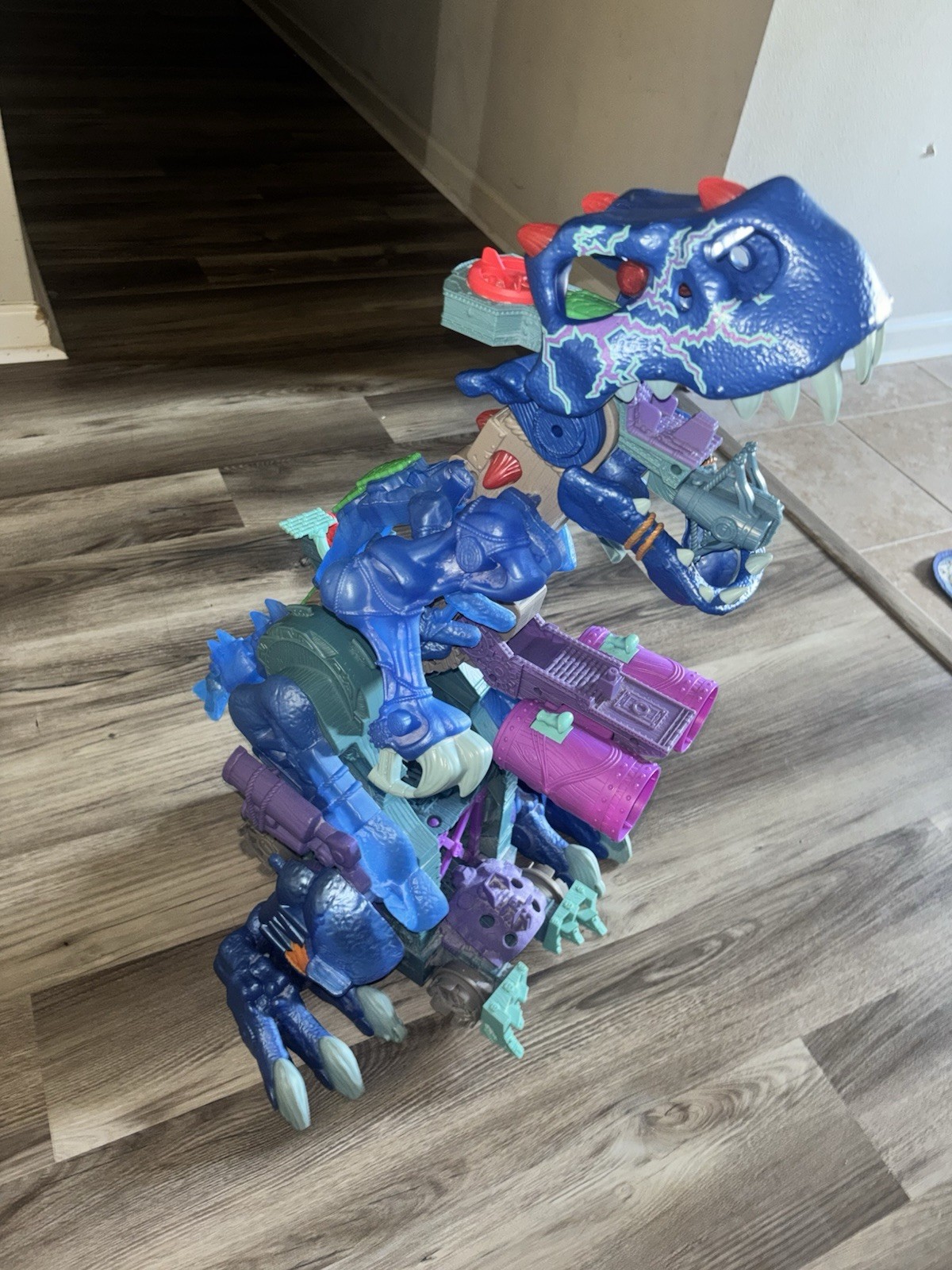 Fisher-Price Imaginext Blue and Purple Dinosaur Robot Toy