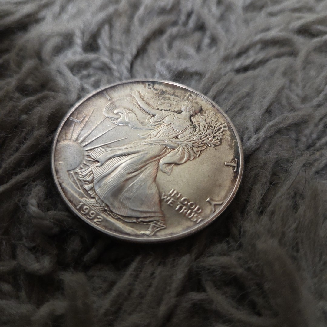 1992 Silver Eagle $1 Dollar 1oz circulated .999 -GEM BU-