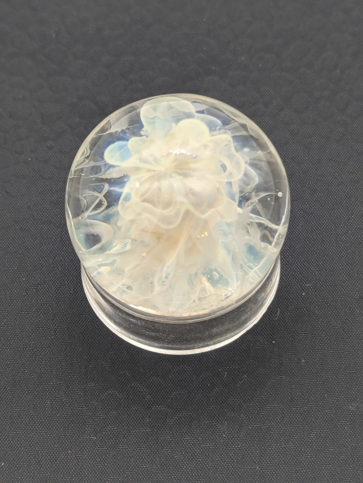 Handmade Glass Marble Blue Iridescent Implosion Art 33mm COTTAGECORE Beach Core