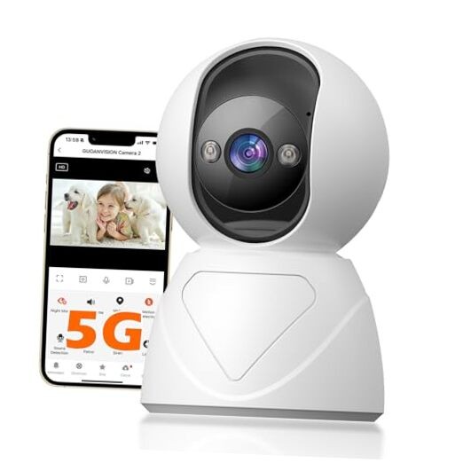 3MP Indoor Pan/Tilt Security Camera, 5G WiFi 360° Rotating Home S800-1Pack
