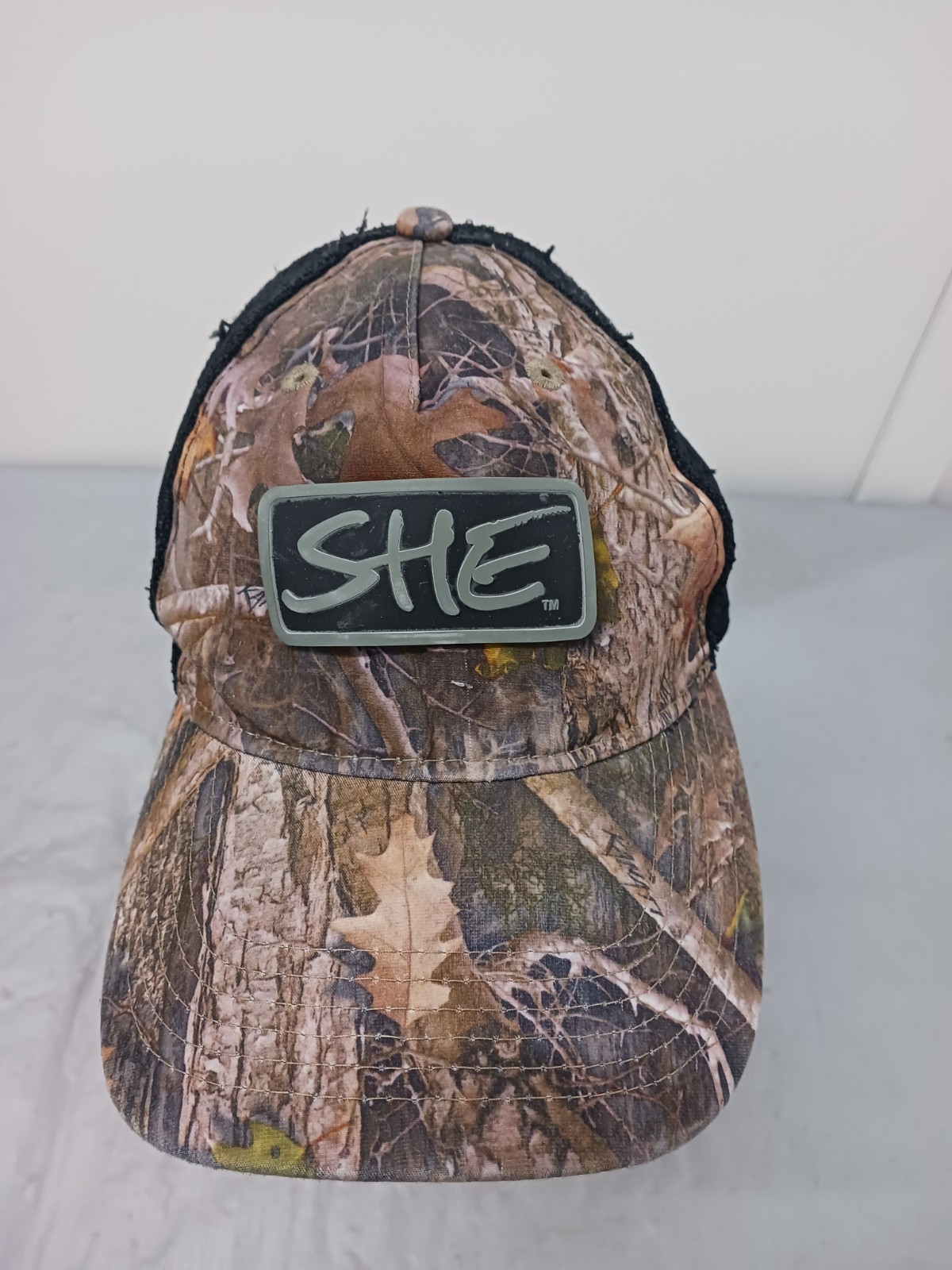 SHE ladies Baseball Cap Woodland Camo Mash Back Snapback