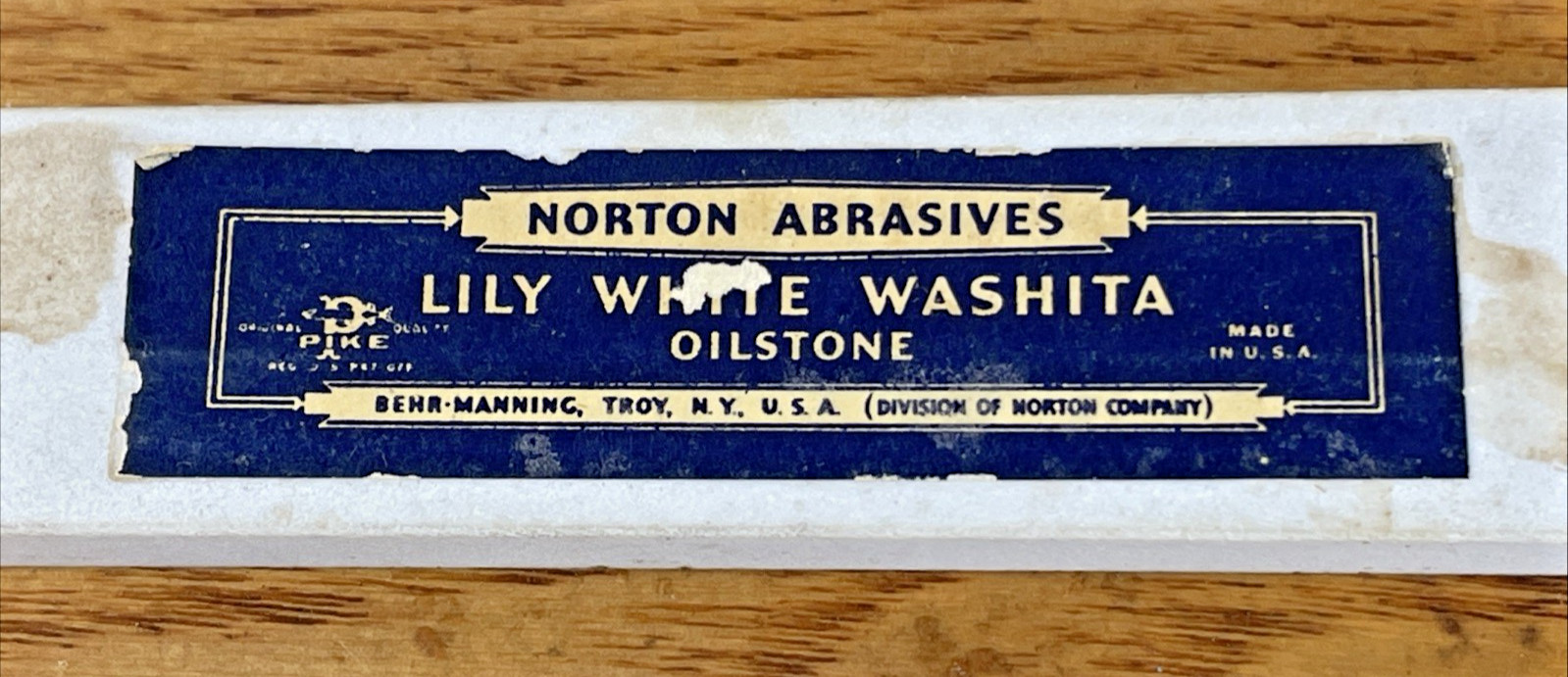Washita Oilstone Norton Lily White Sharpening Stone Carver Cutting Abrasive 3.5"