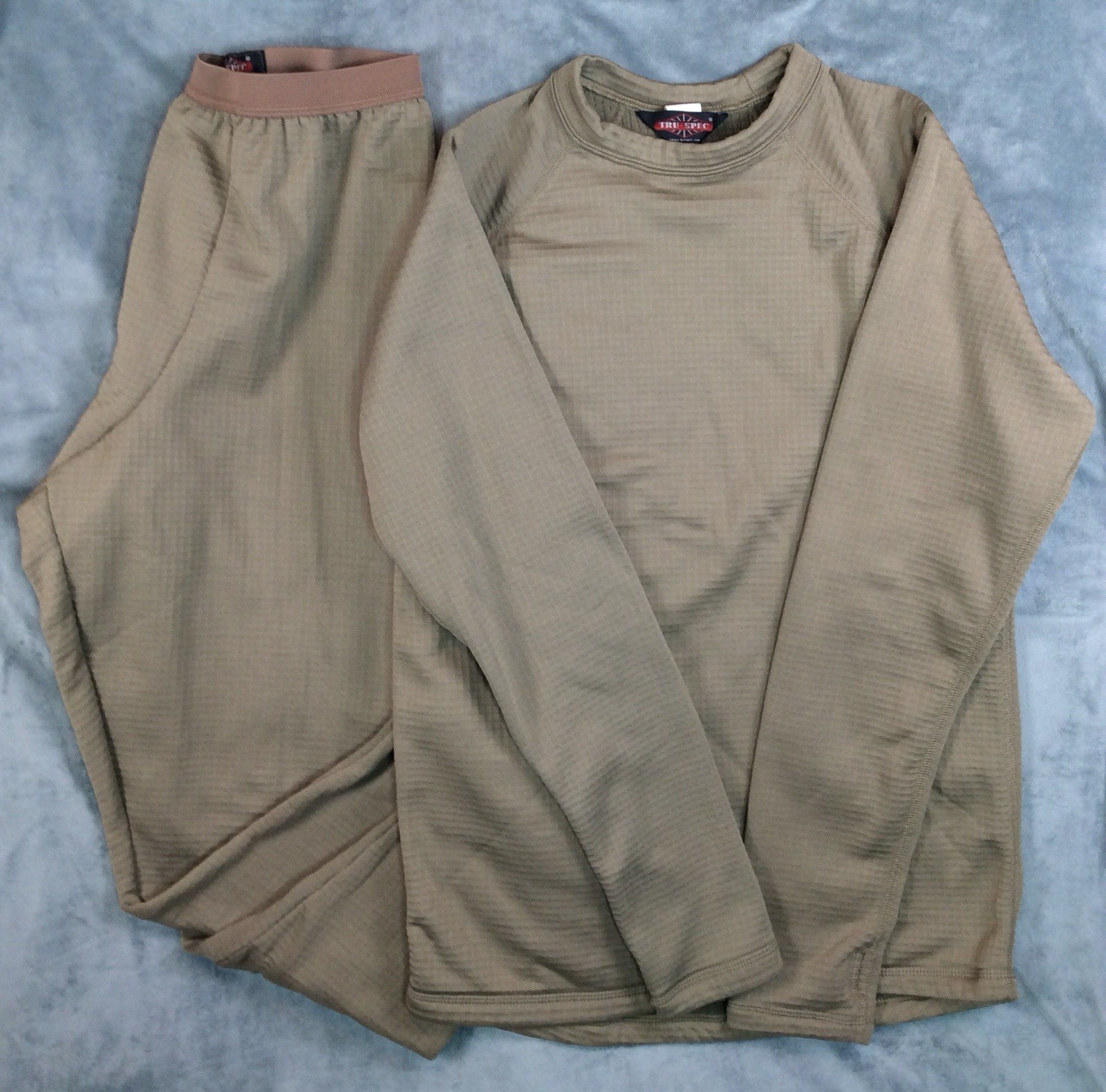 Tru Spec Thermo Men’s Technical Stretch Set Shirt/Pants Size Medium Sand Brown