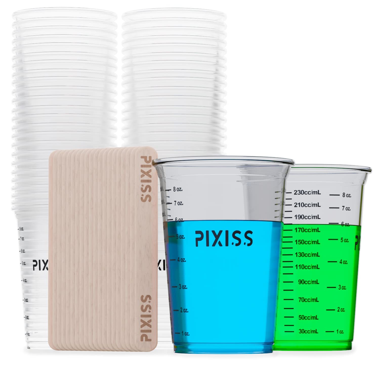 Disposable Epoxy Resin Mixing Cups with Measurements 20 x 10-Ounce, Clear 