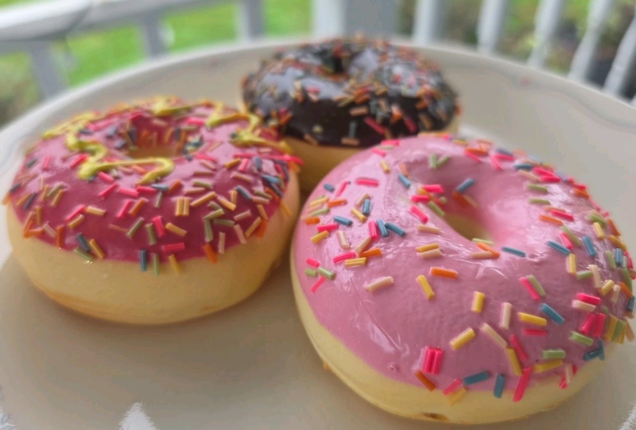  3 Full Size Faux Doughnuts With Sprinkles  Display Food 
