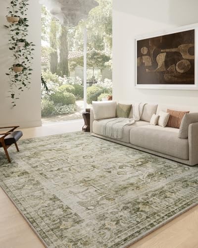 Washable Area Rugs for Living Room: 9 x12 Boho Rug Large Living Room Rug Stain 