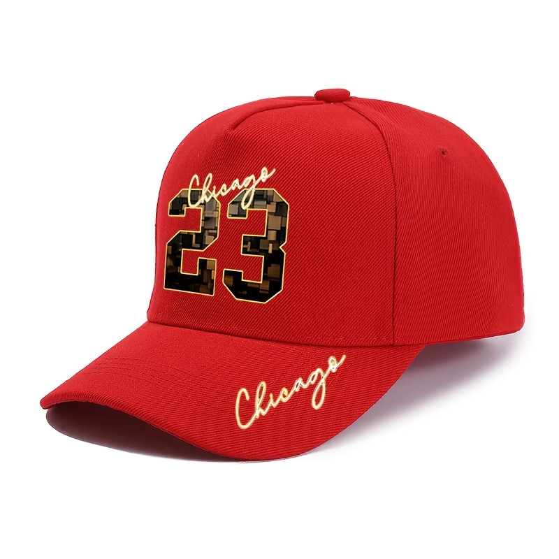 Men's Chicago 23 Print Golden Logo Baseball Cap