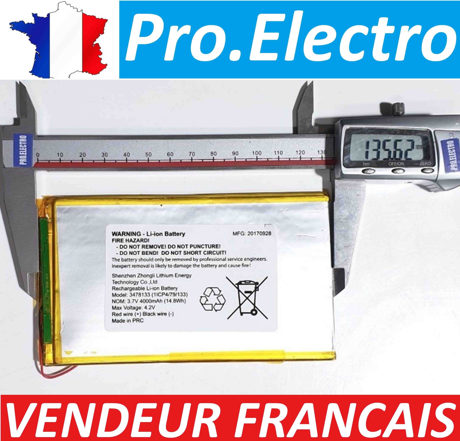 Archos 3478133 1ICP4/79/133 3.7V AC101AS3G AC101AS3GV2 101 Access 3G Ki Battery