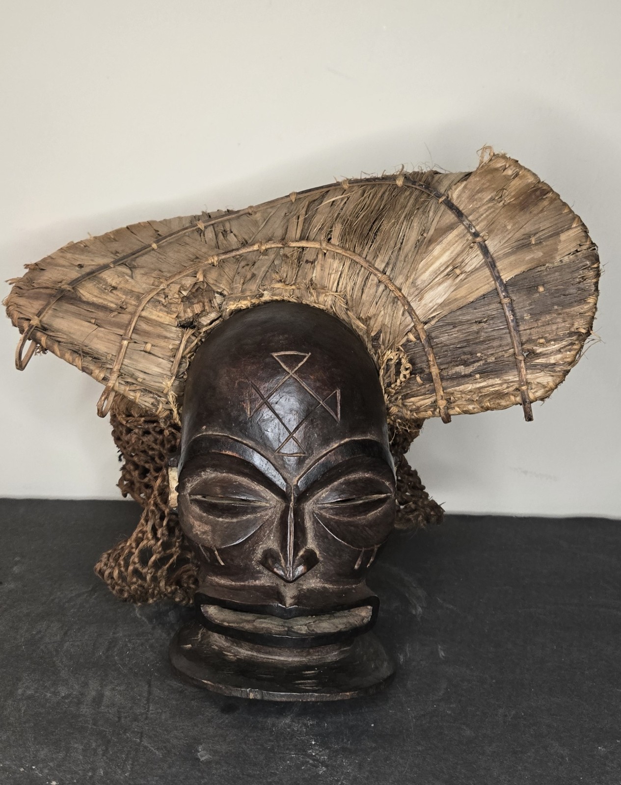 Handcarved Mwana Pwo Chokwe mask Congo