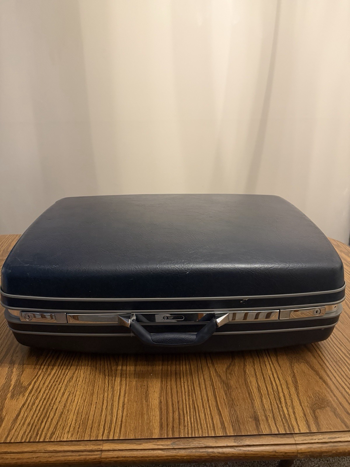 Vintage Samsonite Roller Suitcase HARD SHELL SILHOUETTE TRAVEL LUGGAGE 26.5 BLUE