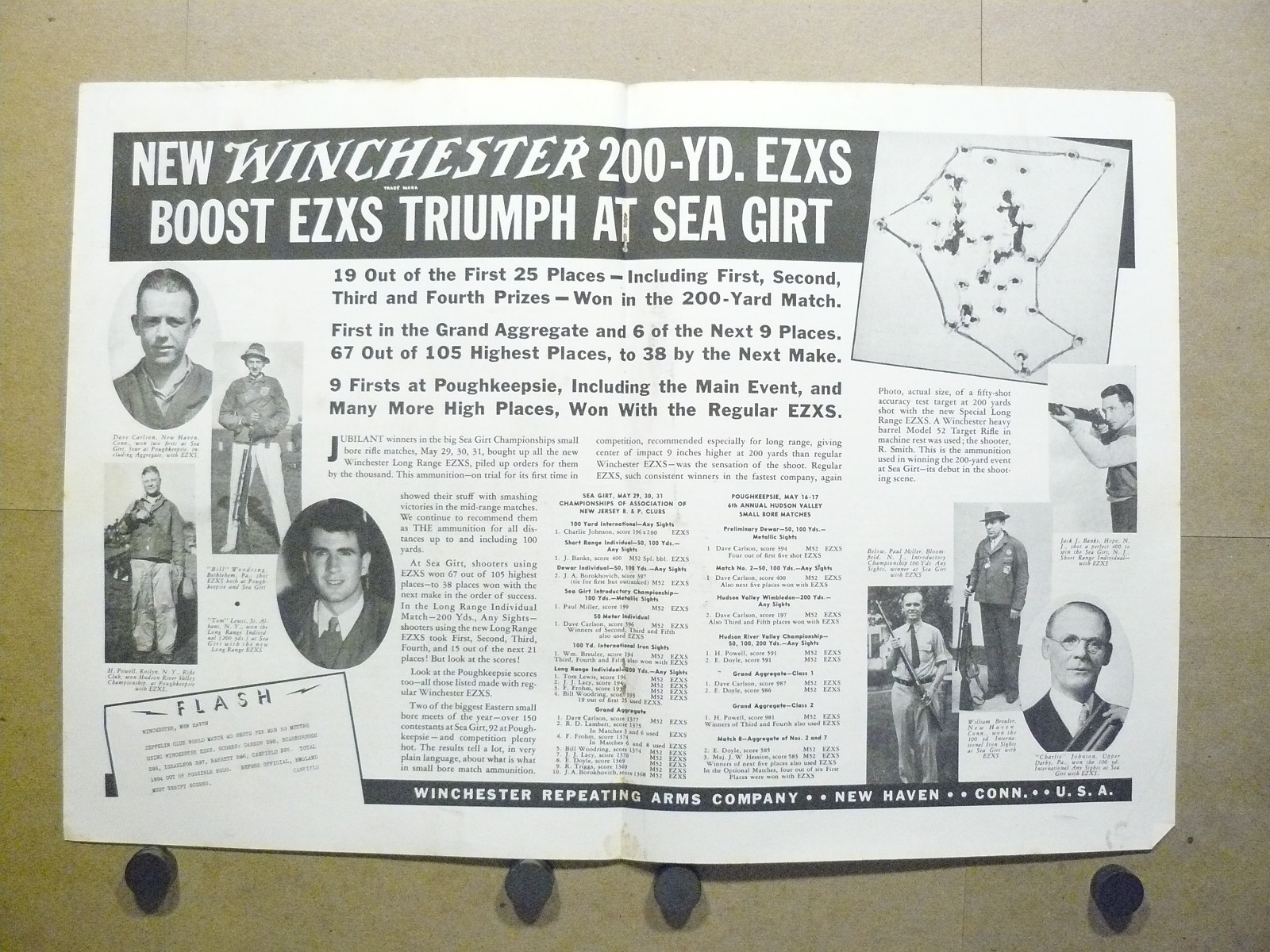 1936 Winchester EZXS Ammunition Print Ad Sea Girt NJ Target Rifle Shooting