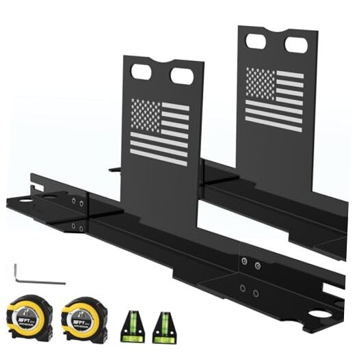 Heavy-Duty Wheel Alignment Tool with American Flag—No Caliper Removal Black
