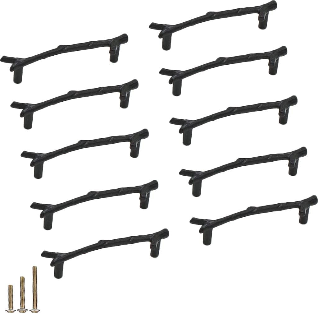 10pcs Vintage Tree Twig Branch Cabinet Knobs Pulls Handles,Zinc Alloy Drawer Pul