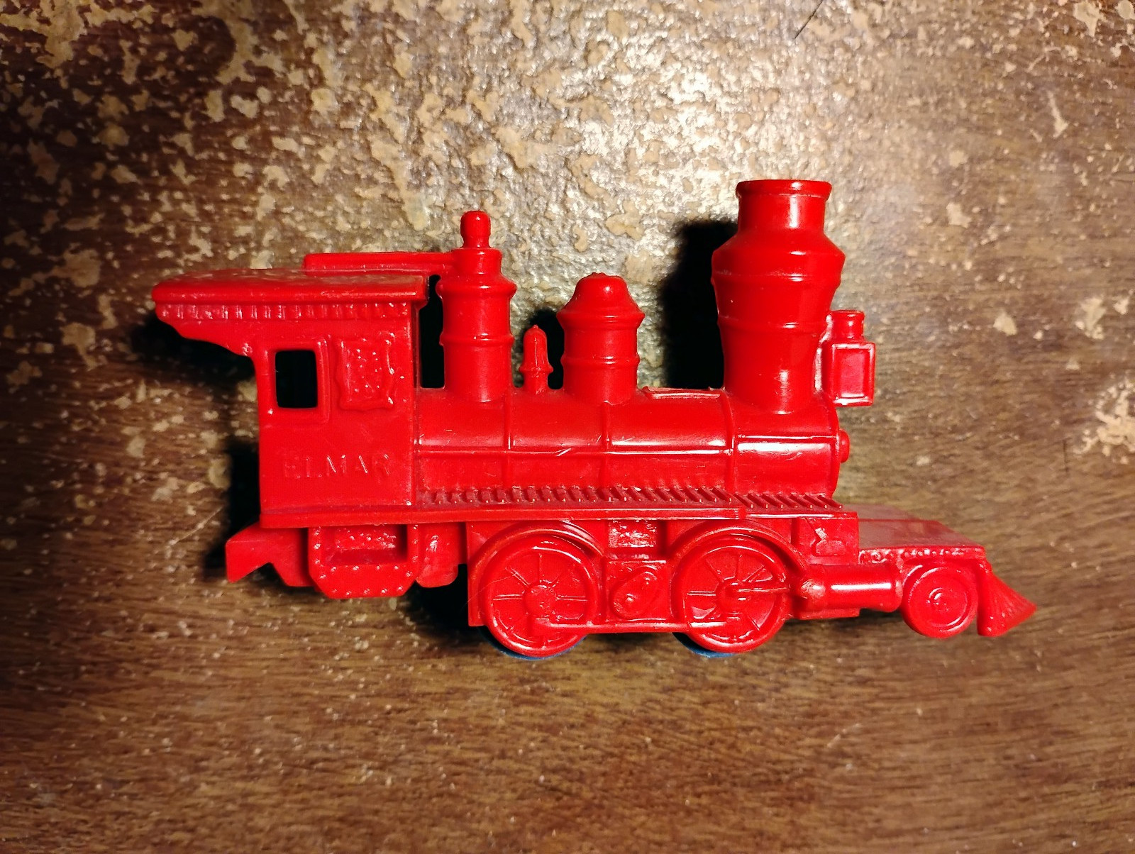 1950s Elmar promotional balloon powered plastic train red