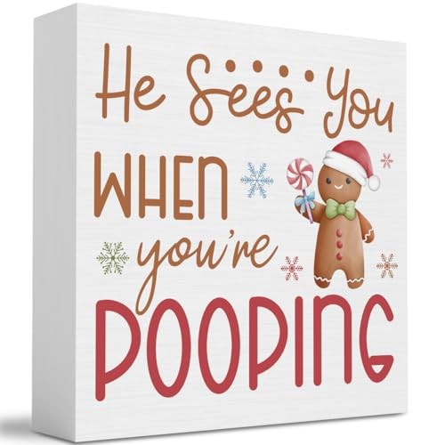 Christmas Gingerbread Bathroom Decorations, Funny Christmas Pooping 02