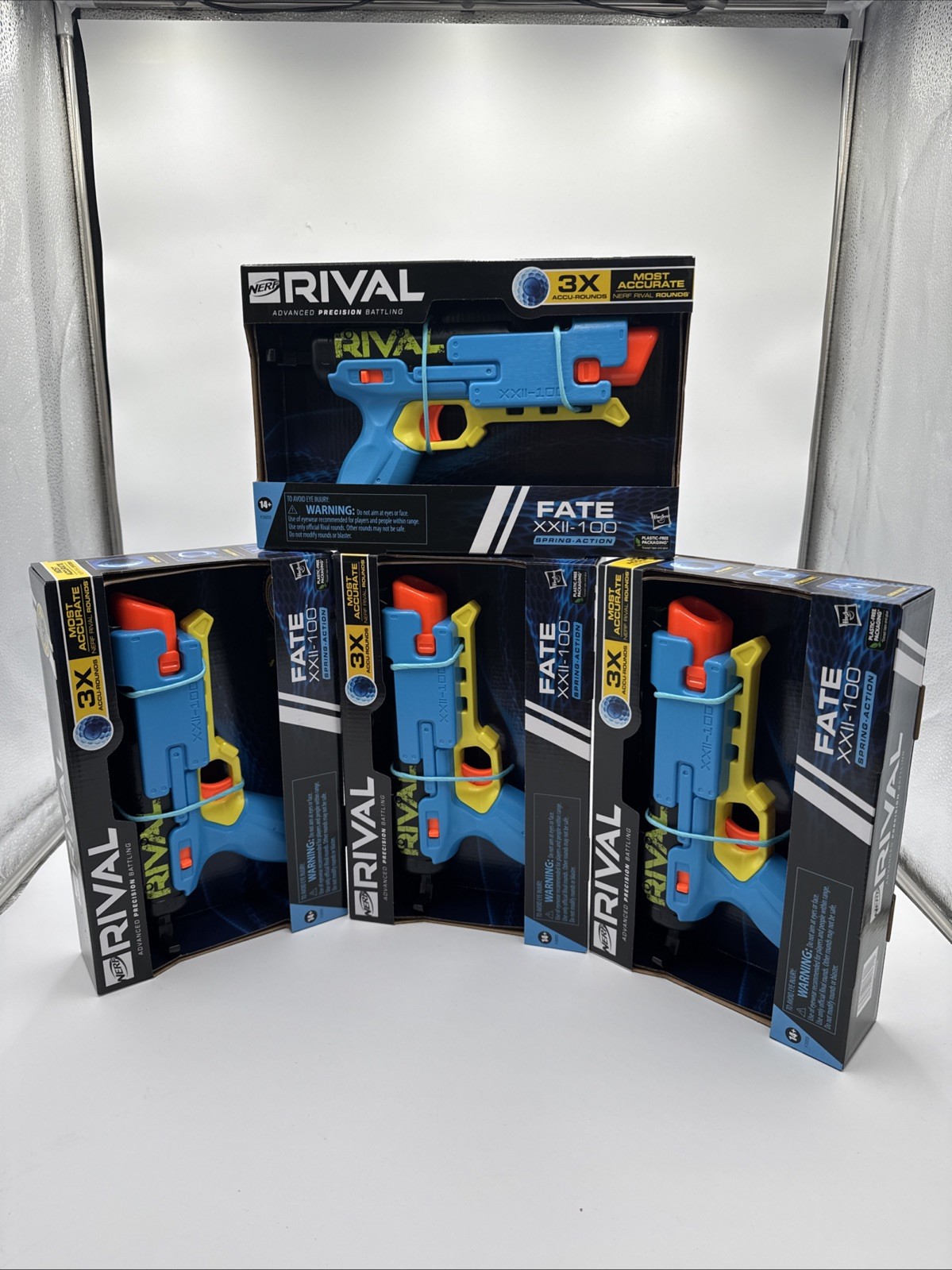 (4) Nerf Rival Fate XXII-100 Blaster New In Box w/ 3 Accu-Rounds Most Accurate