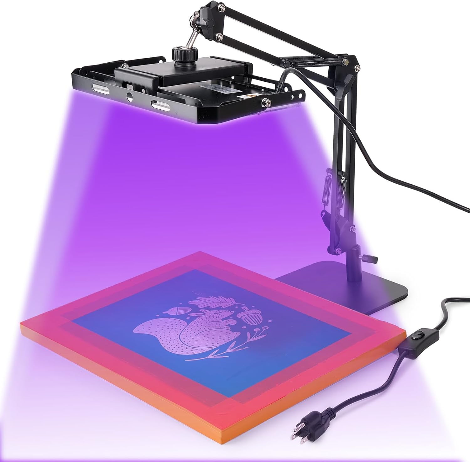 50W LED Exposure Unit for Screen Printing, UV Screen Printing Light with Retract