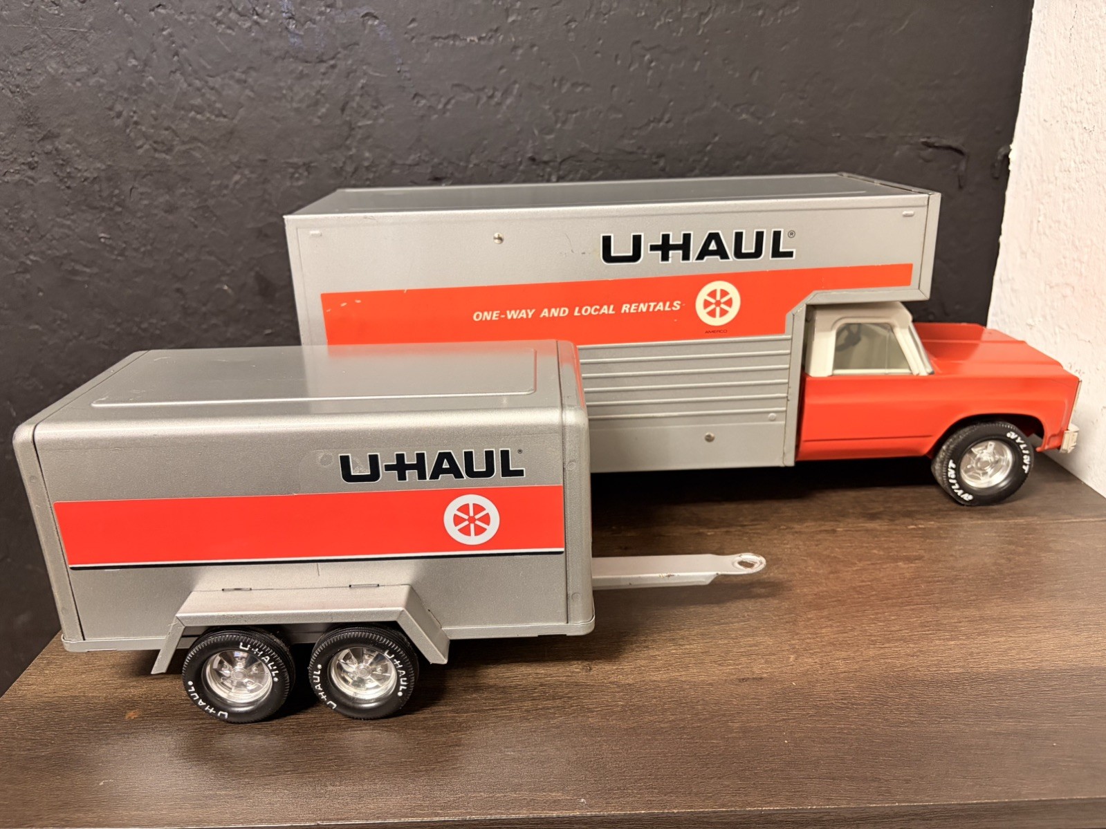 Nylint Chevrolet U Haul Moving Van Box Truck with Box Trailer Original Condition