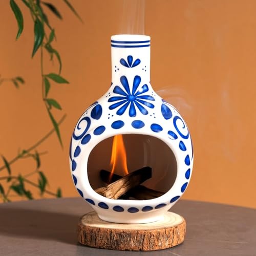 Handmade Ceramic Palo Santo Holder Burner - Blue and White - Palo Santo Holder
