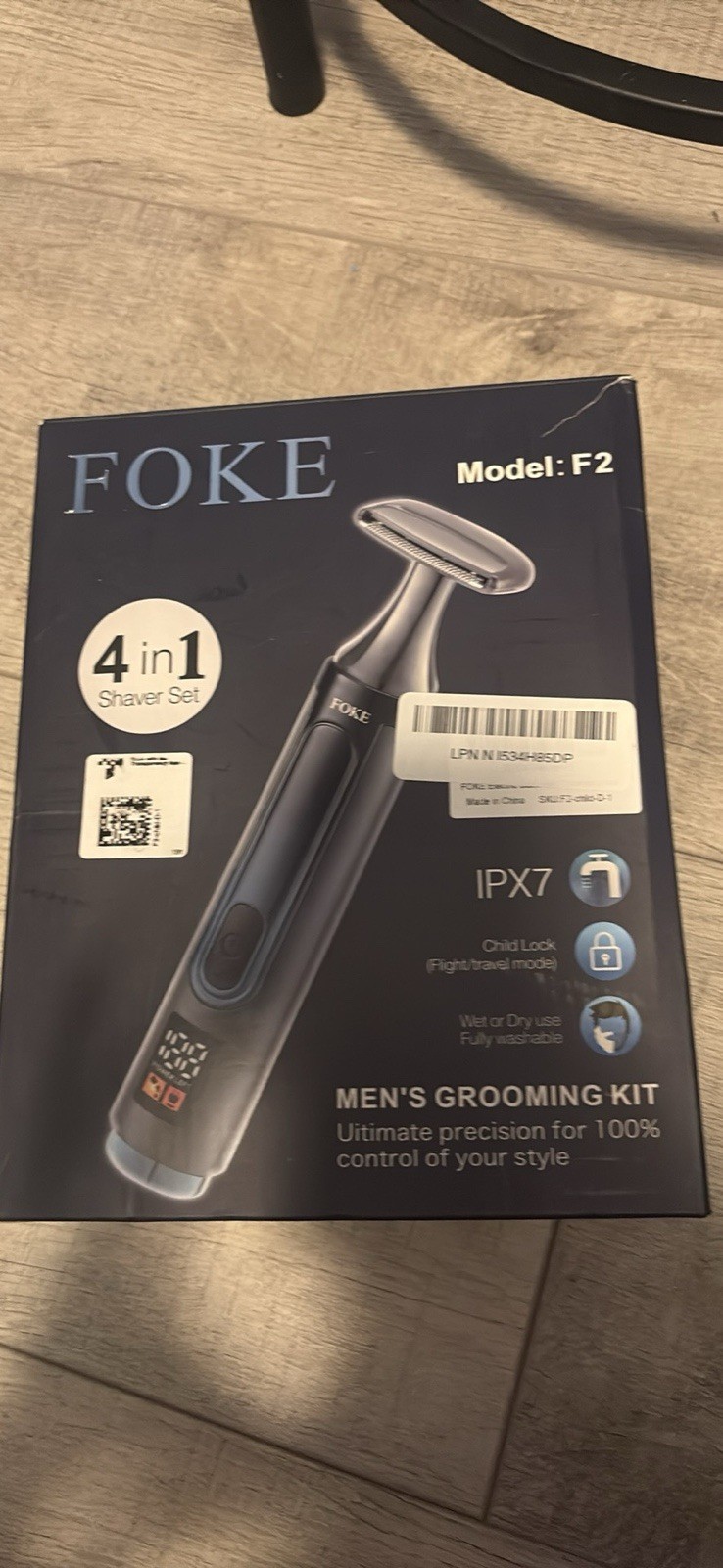 FOKE F2 4-in-1 Men's Shaving Kit Black Trimmer Shaver Nose Detail Trimmer Set