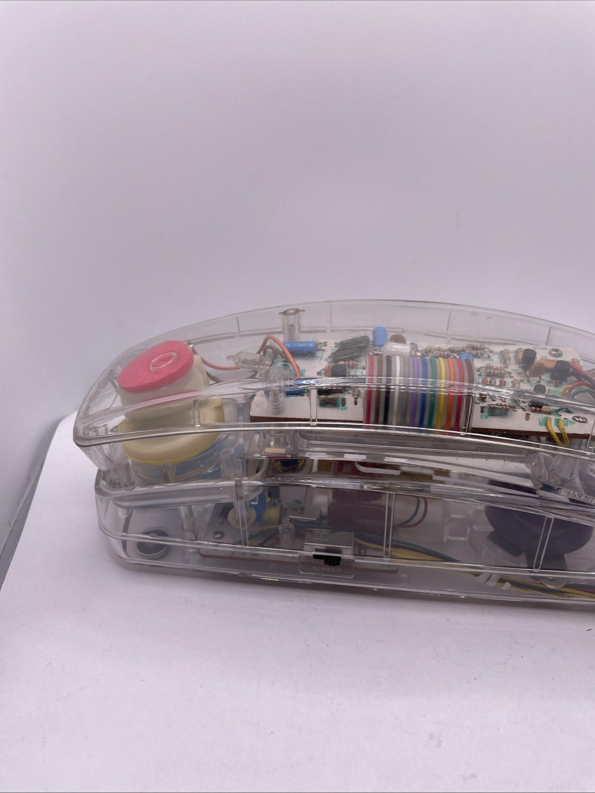 Vintage Clear See Through House Phone Push Button Corded Telephone Retro 80s 90s