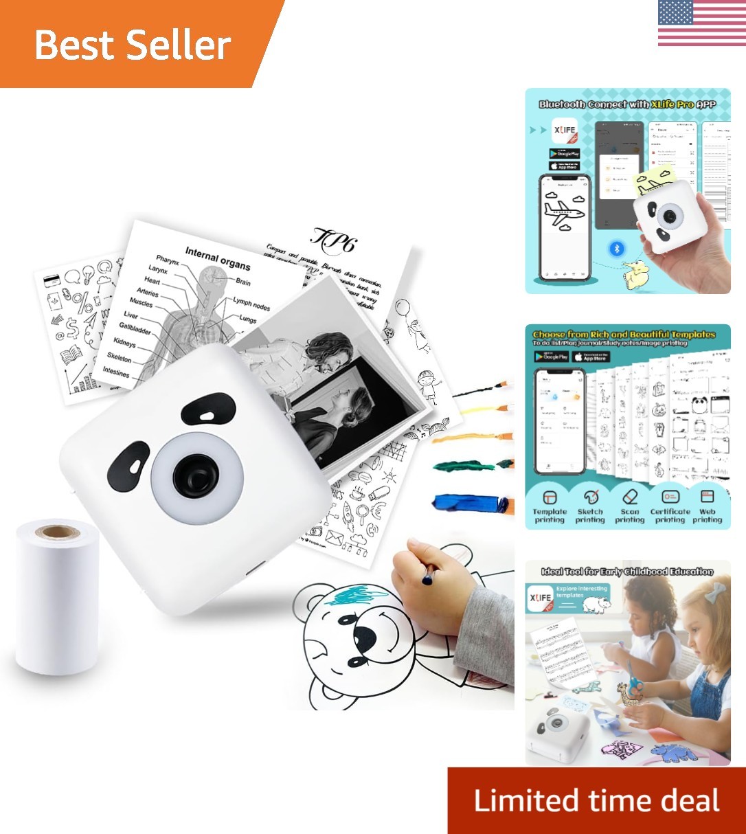 On-the-Go Sticker Maker: TP6S 300DPI Thermal Printer with Bluetooth Connection