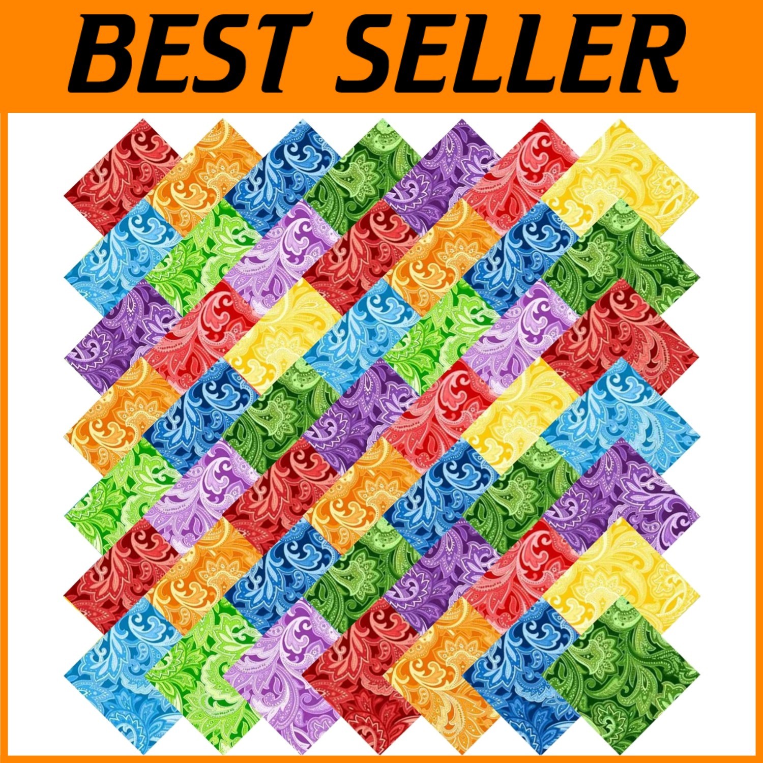 Pre-cut Quilting Fabric Bundle 50PCS Paisley