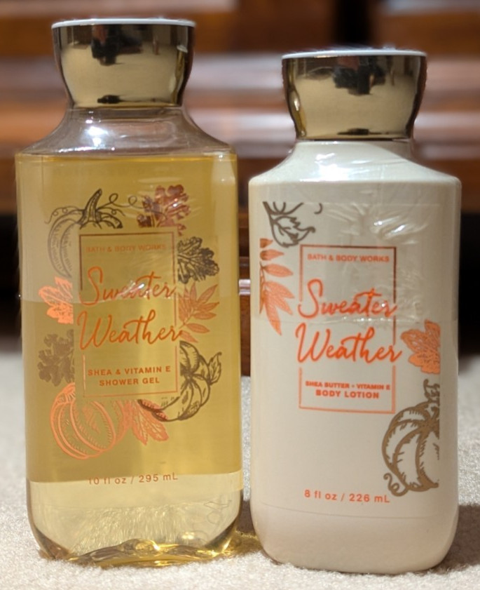 BRAND NEW Bath and Body Works Sweater Weather Shower Gel and Body Lotion