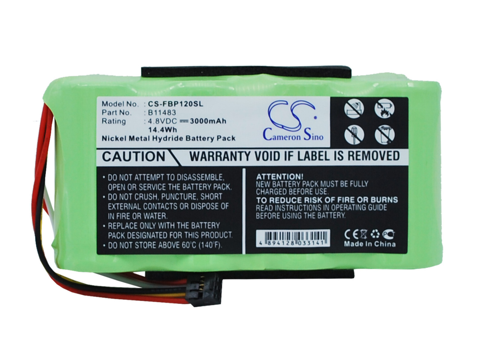 Battery 3000mAh Type B11483 BP120 for Fluke Scopemeter 120, 123, BP123, BP124