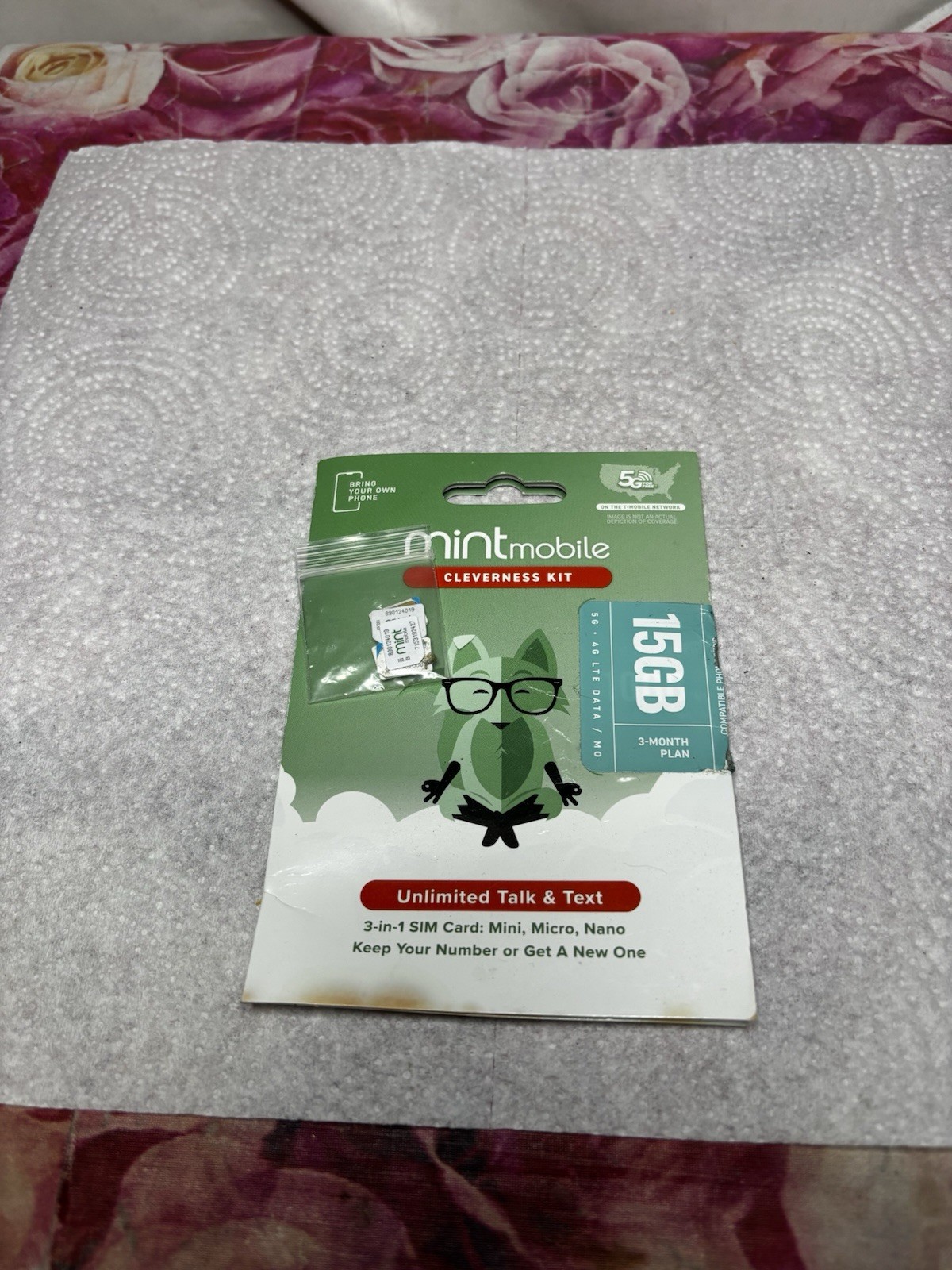 Mint Mobile 15 GB Sim Card With Extra Cards 