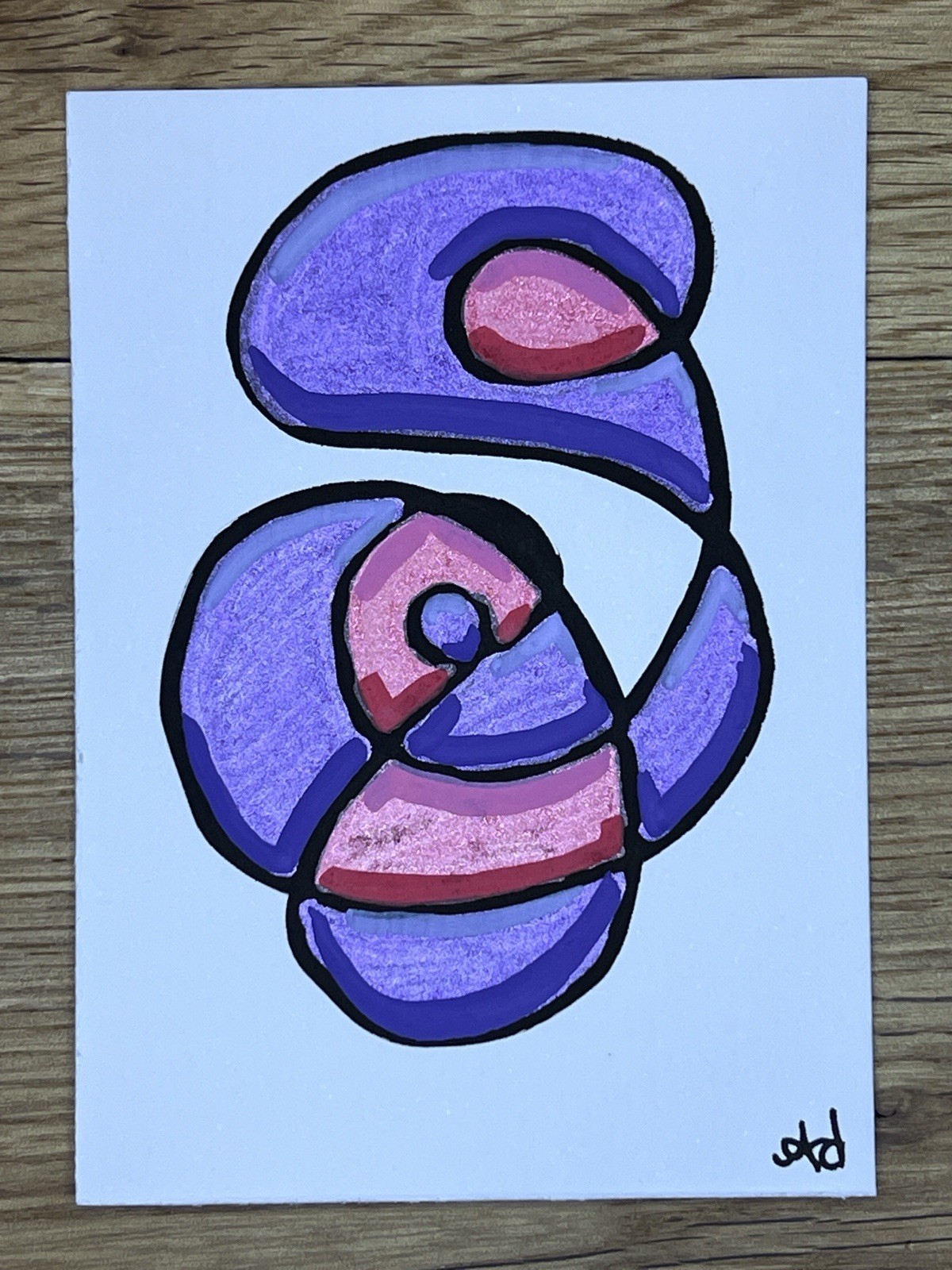 ACEO Art Card Original Acrylic Abstract 2.5in x 3.5in foreverlovedlex