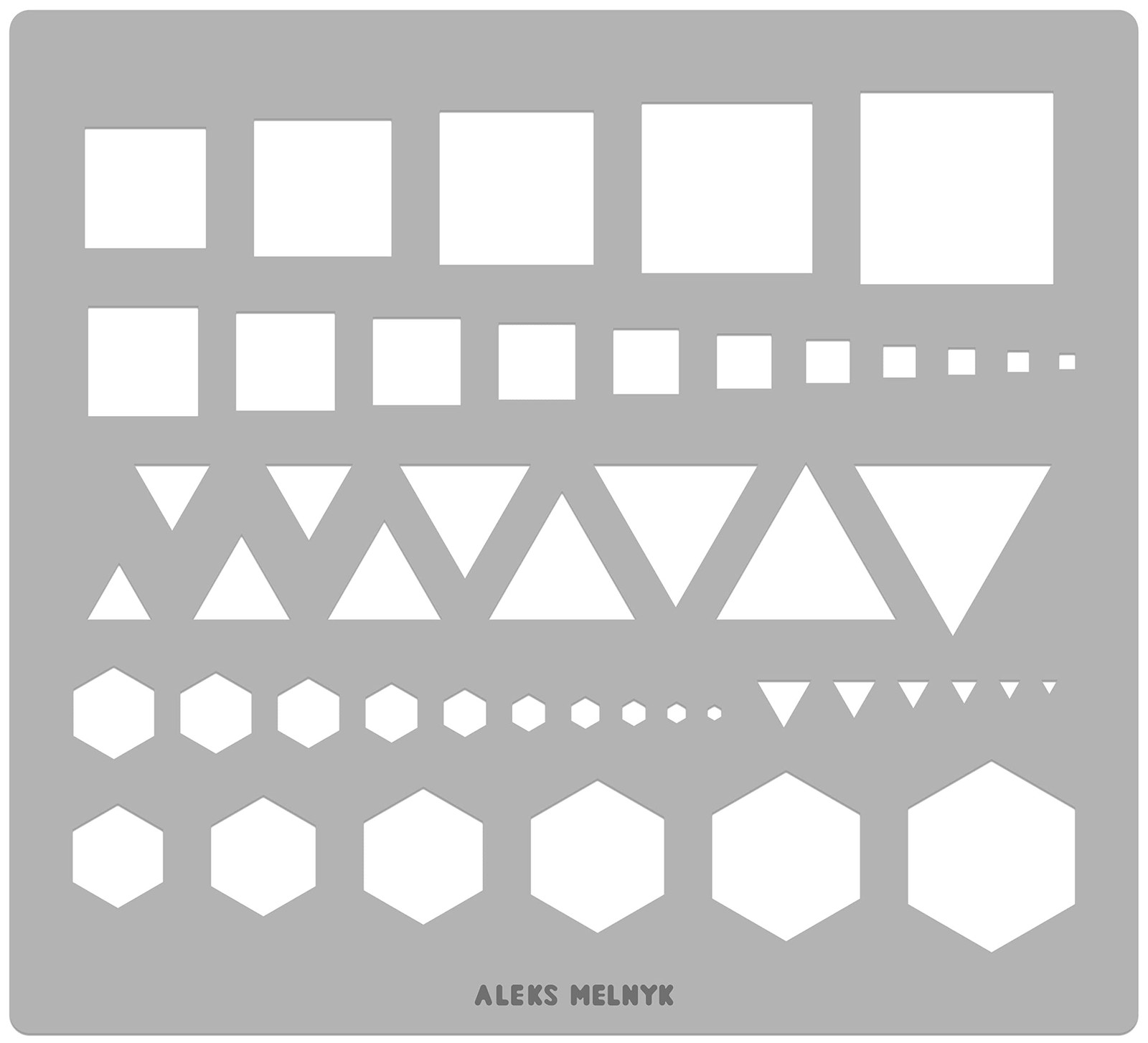 Aleks Melnyk No.207 Metal Triangle Template, Square Stencil, Triangle... 