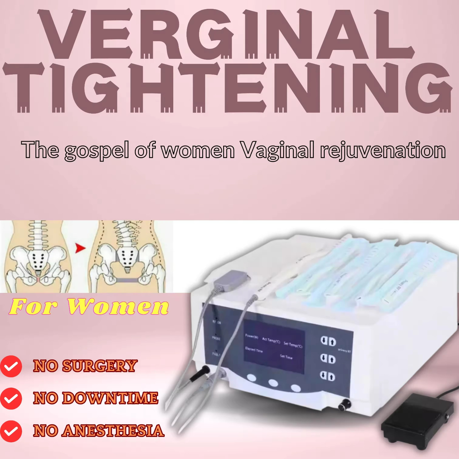 RF Female Private Care Machine For Private Skin Lift, Rejuvenation Tightening