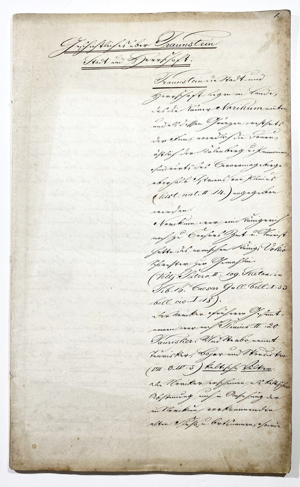 H. Hell - Traunstein Chronicle Upper Bavaria History Manuscript 1860/61