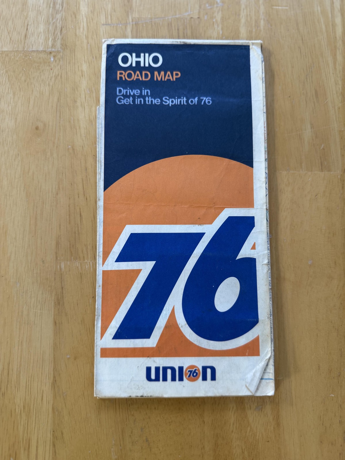 Vintage Union 76 Ohio Road Map Travel Guide Folded Gas Station Brochure USA