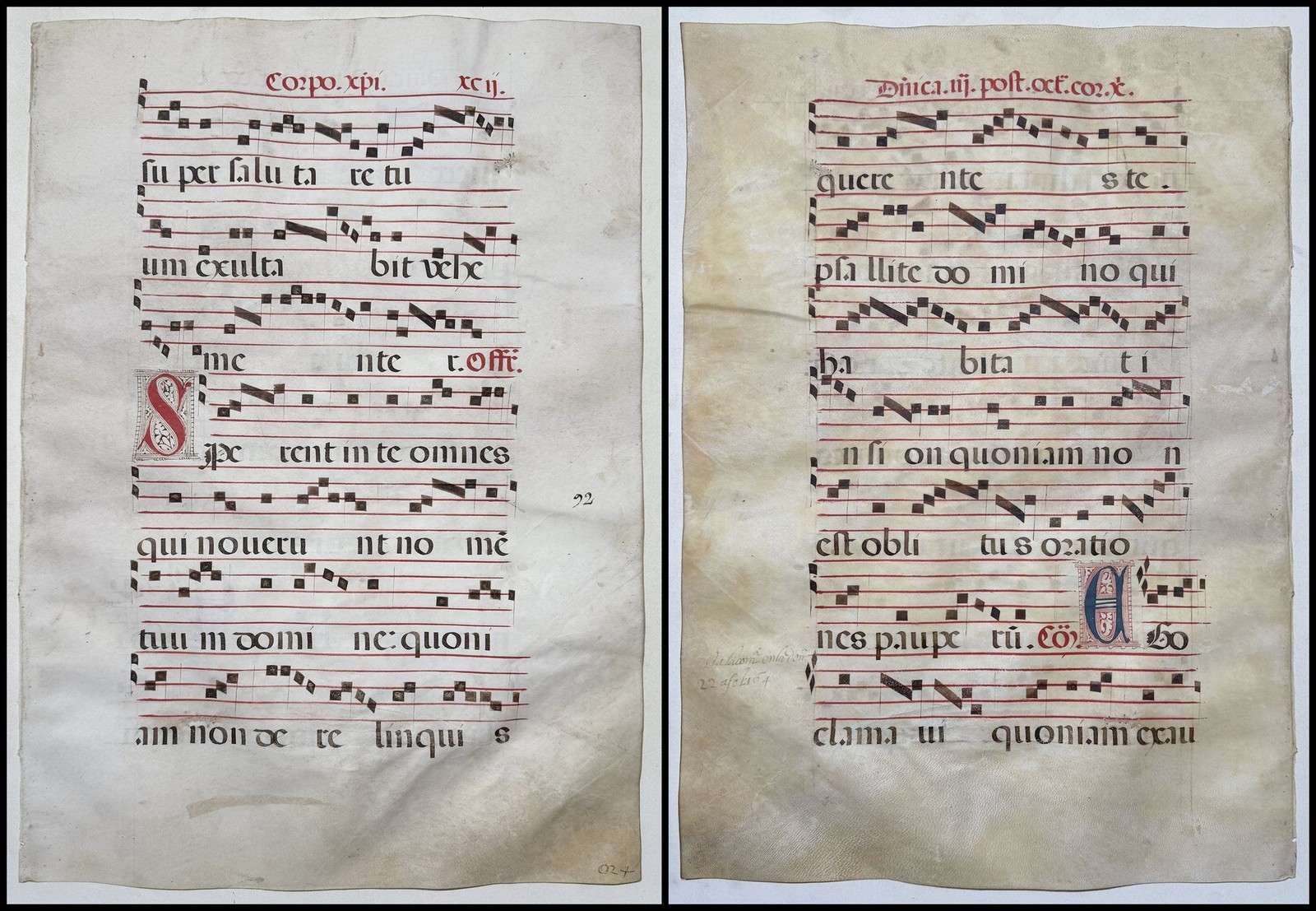 Antiphonary Vellum Manuscript 15th Century XCII
