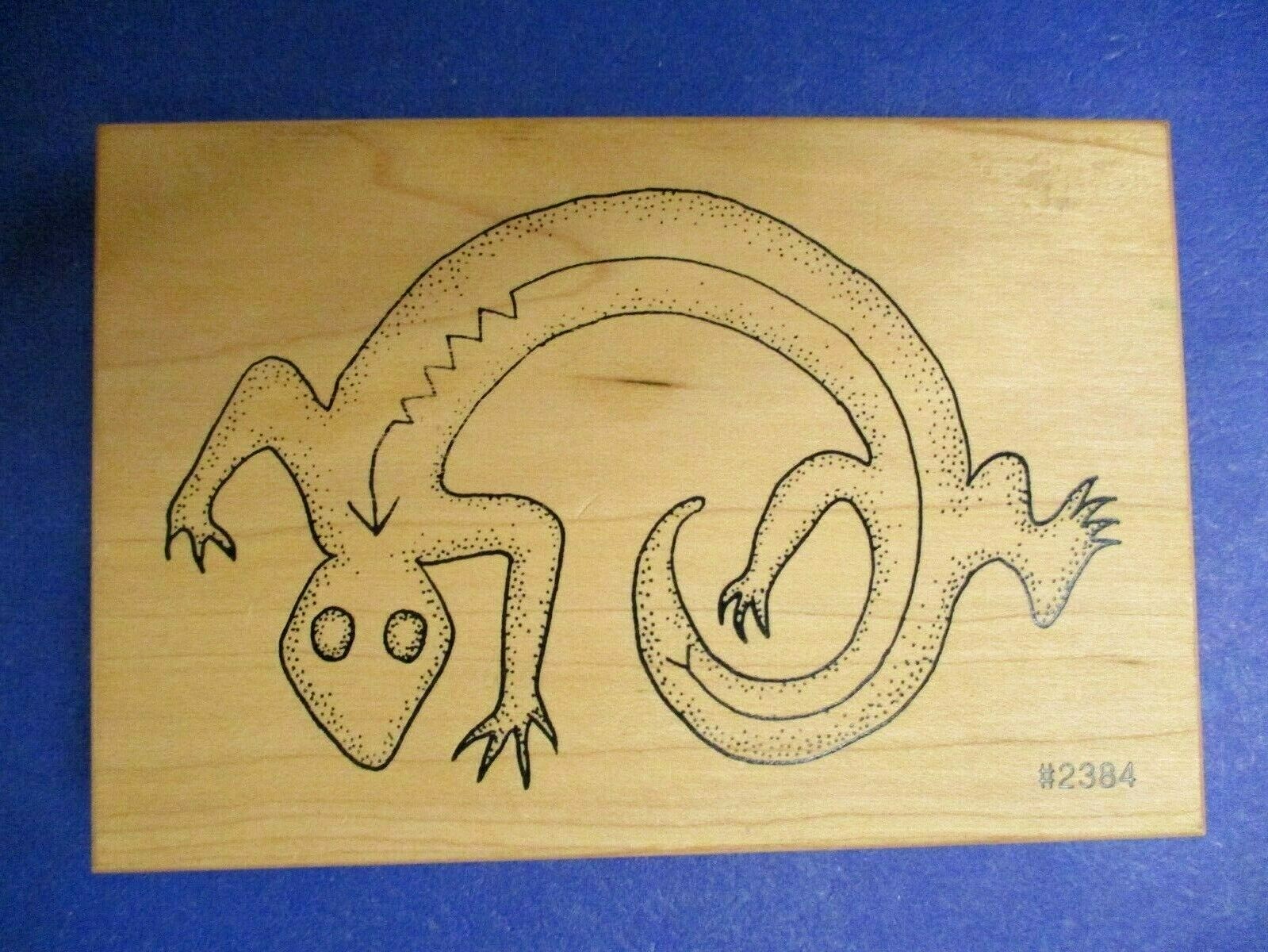 COMOTION LIZARD RUBBER STAMP WOOD MTD 2384 XL
