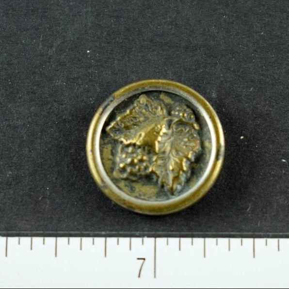 Vintage Victorian 3-Piece Grapes Fruit Branch Leaves Brass Button Fab Fruit