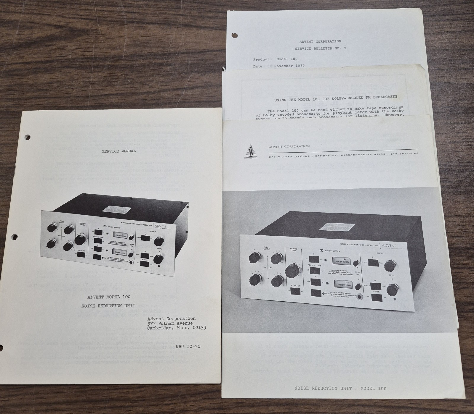 Advent 100 Service Manual w/3 add-ons - OEM