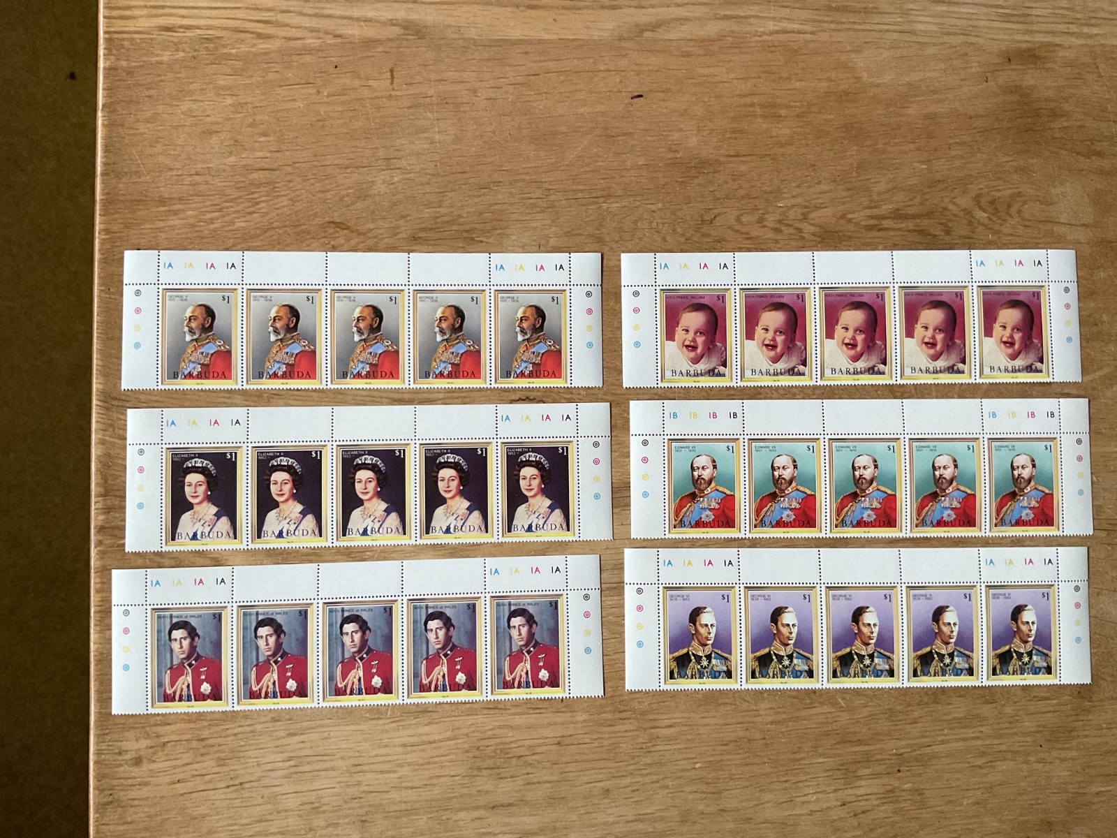 Great Britain Royal Family mint never hinged 6 strips of stamps B3183