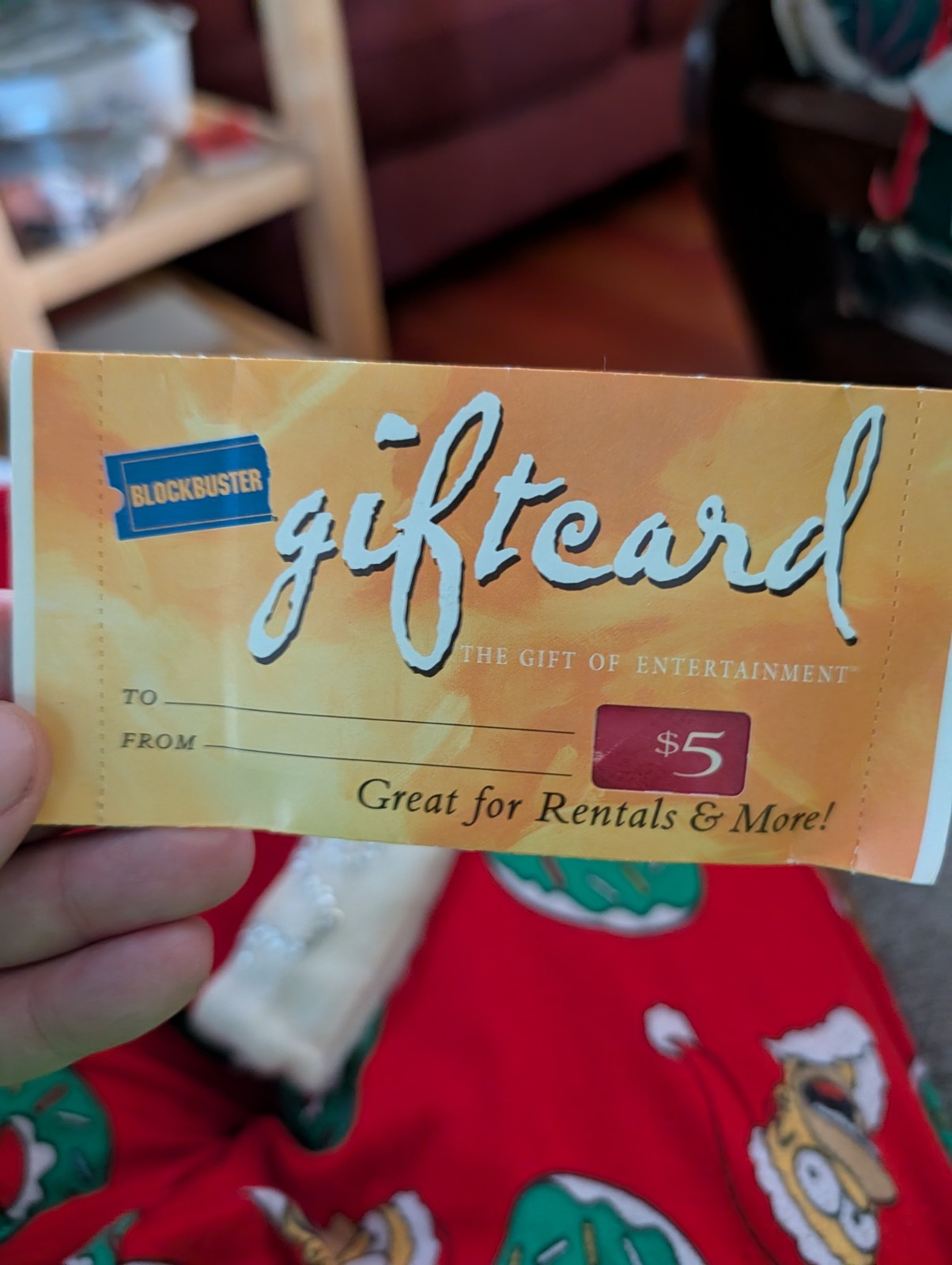 Vintage Blockbuster $5 Gift Card  Collectible No Value 