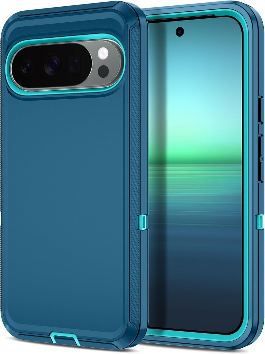 Google Pixel 10 Pro XL Case Shockproof Dust/Drop Proof 3-Layer Protection Turquo