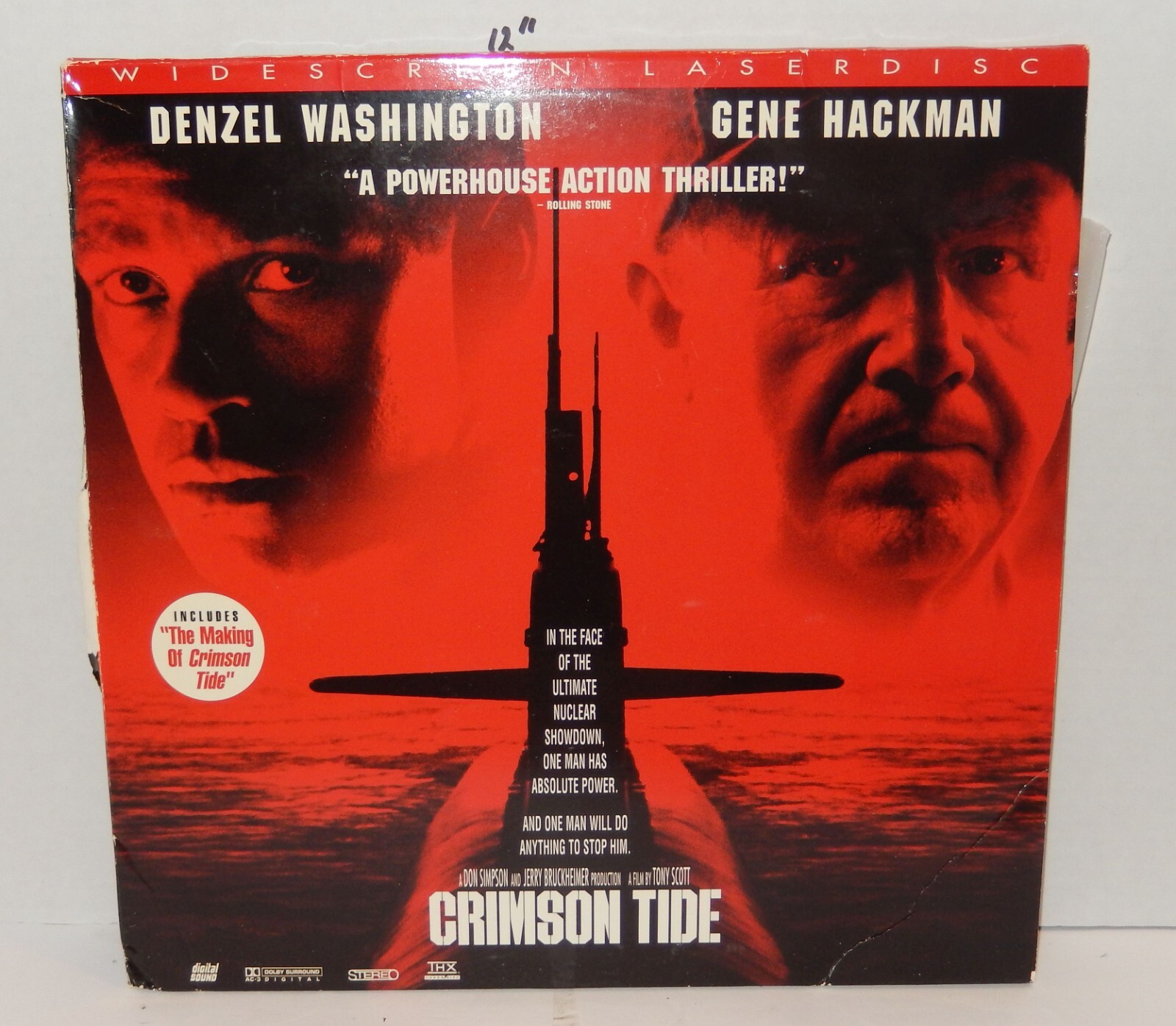Laserdisc 1996 Crimson Tide Denzel Washington Gene Hackman Laser Disc