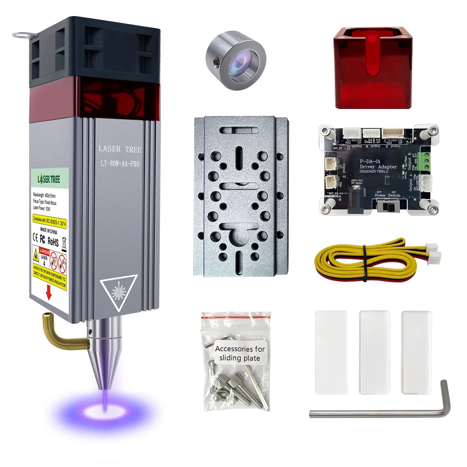 Laser Engraver Module, 10W (10000mW) Optical Power Laser Engraver Module w/Ai...