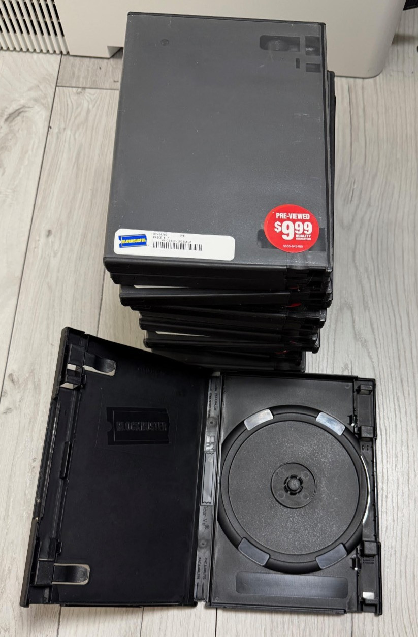 Lot of 10 Authentic Blockbuster Empty Standard Single Disc DVD Replacement Cases